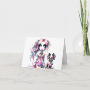 Just a Girl and Her Dachshund Dog Card