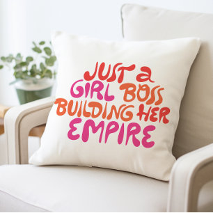 Just a Girl Boss Building Her Empire Throw Pillow