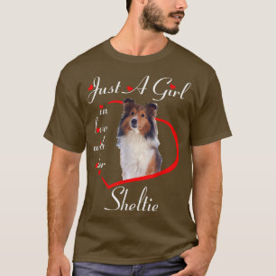 Just A Girl In Love With Her Sheltie Valentines Da T-Shirt
