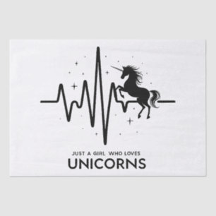 Just A Girl Love for Unicorns Heartbeat Tissue Paper