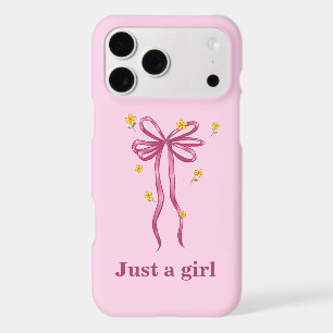 Just A Girl Pink bow  Phone Case