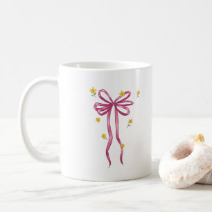 Just A Girl Pink Ribbon Coquette Coffee Mug