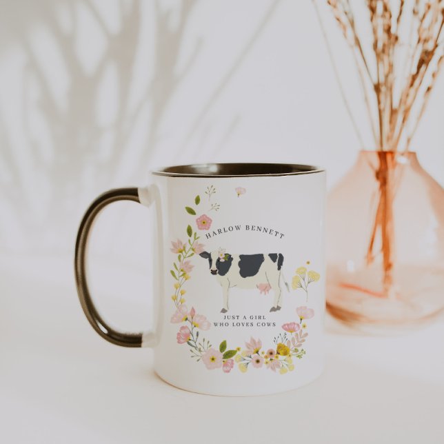 Just a Girl That Loves Cows | Monogram Mug (Creator Uploaded)