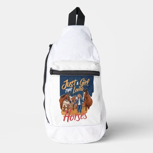 Just A Girl That Loves Horses(1) Sling Bag (Front)