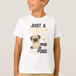 Just A Girl That Pugs Loves Kawaii Dog Pug T-Shirt