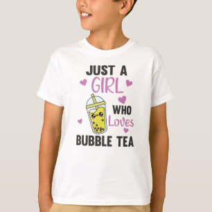 Just A Girl The Bubble Tea Loves Boba Kawaii T-Shirt