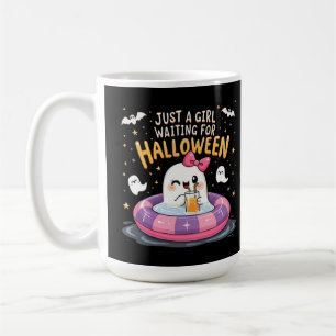Just A Girl Waiting For Halloween Spooky Summer  Coffee Mug