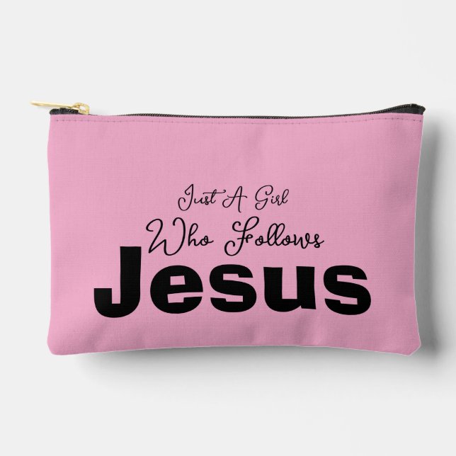 Just a Girl Who Follows Jesus Accessory Pouch (Front)