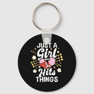 Just A Girl Who Hits Things - Kickboxing Kickboxer Keychain