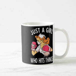 Just A Girl Who Hits Things Nurse Boxing  Coffee Mug