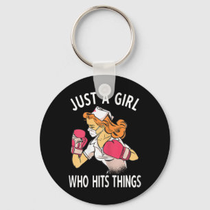 Just A Girl Who Hits Things Nurse Boxing Keychain