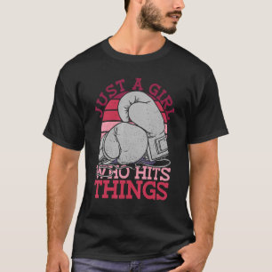 Just A Girl Who Hits Things  Womens Boxing Gloves  T-Shirt