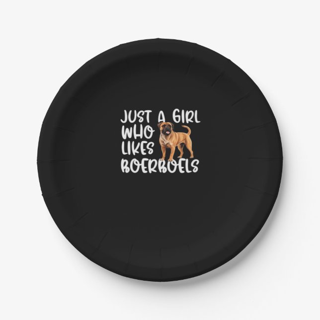 Just A Girl Who Likes Boerboels Classic T-Shirt Paper Plate (Front)