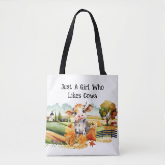 Just A Girl Who Likes Cows Tote Bag