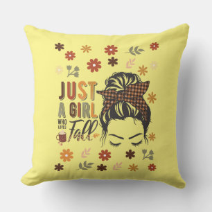 Just A Girl Who Love A Fall Throw Pillow