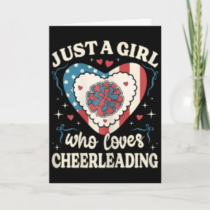 Just A Girl Who Love Cheerleading American Flag Ch Card