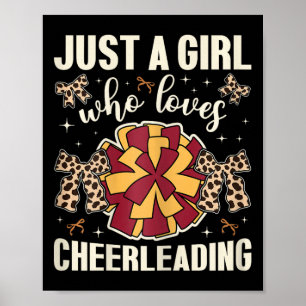 Just A Girl Who Love Cheerleading Cheetah Print Ch