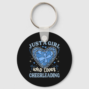 Just A Girl Who Love Cheerleading Leopard Print Ch Keychain