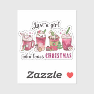 Just a Girl Who Love Christmas Coffee Fun Trendy  