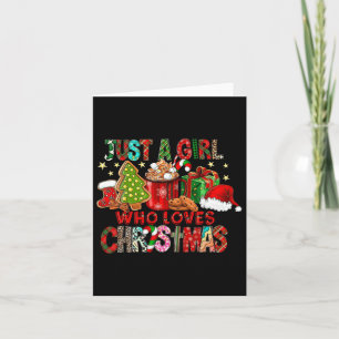Just A Girl Who Love Christmas Hot Cocoa Hat Santa Card