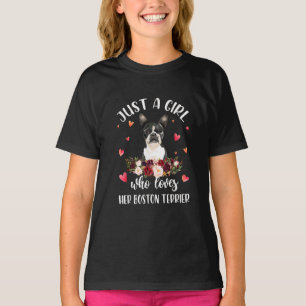Just A Girl Who Love Her Boston Terrier Dog Lover T-Shirt