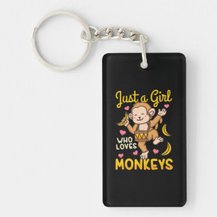 Just A Girl Who Love Monkeys Keychain