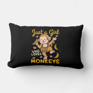 Just A Girl Who Love Monkeys Lumbar Pillow