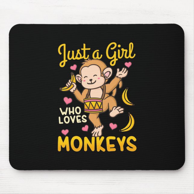 Just A Girl Who Love Monkeys Mouse Pad (Front)