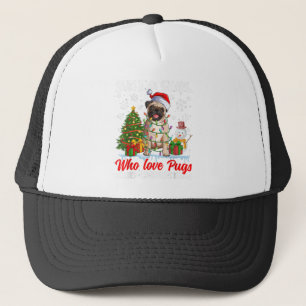 Just A Girl Who Love Pugs & Christmas Pugs Santa X Trucker Hat