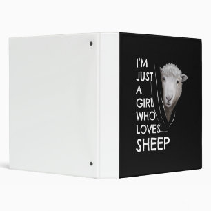 Just A Girl Who Love sheep   Sheep Fans gift Binder