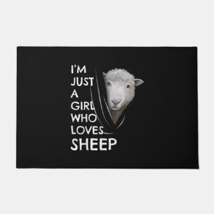 Just A Girl Who Love sheep   Sheep Fans gift Doormat
