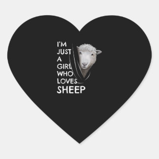 Just A Girl Who Love sheep | Sheep Fans gift Heart Sticker