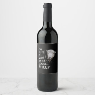Just A Girl Who Love sheep | Sheep Fans gift Wine Label