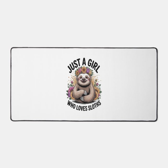just a girl Who love sloths Desk Mat (Front)