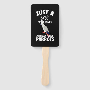 Just A Girl Who Loves African Grey Parrot Hand Fan