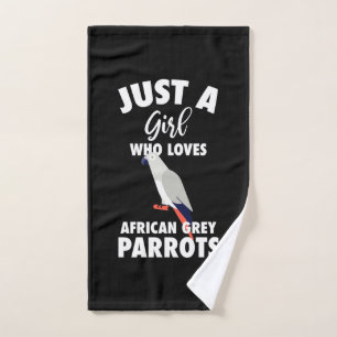 Just A Girl Who Loves African Grey Parrot Hand Towel