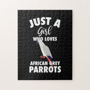 Just A Girl Who Loves African Grey Parrot Jigsaw Puzzle