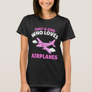 Just A Girl Who Loves Airplanes Kids Toddler Baby T-Shirt
