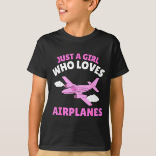 Just A Girl Who Loves Airplanes Kids Toddler Baby  T-Shirt
