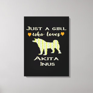 Just A Girl Who Loves Akita Gift, Akita Pet Gift Canvas Print