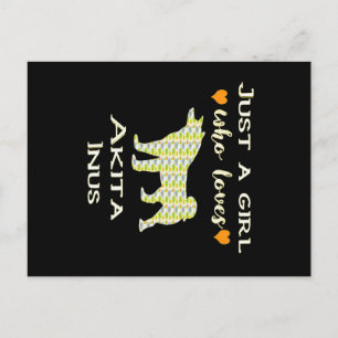 Just A Girl Who Loves Akita Gift, Akita Pet Gift  Postcard