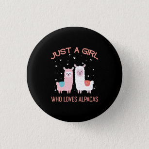 Just A Girl Who Loves Alpacas - Cute Alpaca Lover 1 Inch Round Button