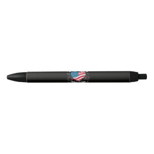 Just a Girl Who Loves America Patriotic 4th of Jul Black Ink Pen