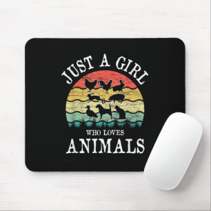 Just A Girl Who Loves Animals - Cute & Heartfelt  Mouse Pad