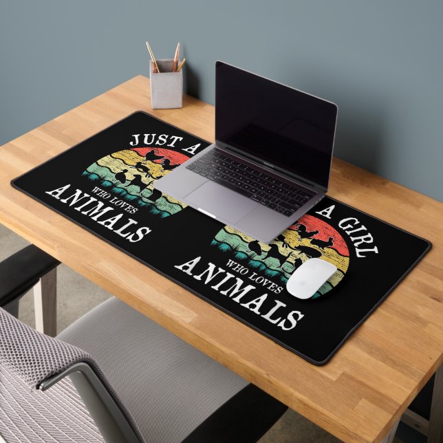 Just A Girl Who Loves Animals Desk Mat (Office 2)