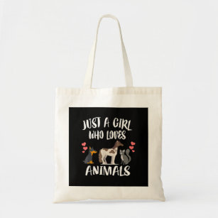 Just A Girl Who Loves Animals Dog Cat Horse Tote Bag