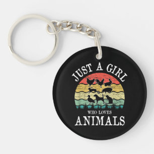 Just A Girl Who Loves Animals Keychain
