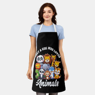 Just A Girl Who Loves Animals Wild Cute Zoo Animal Apron