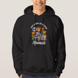 Just A Girl Who Loves Animals Wild Cute Zoo Animal Hoodie