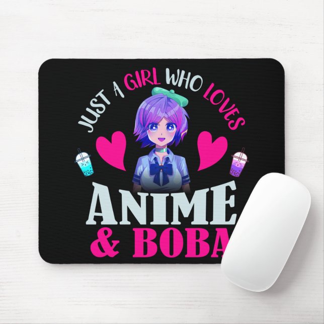 Just A Girl Who Loves Anime and Boba      Mouse Pad (With Mouse)
